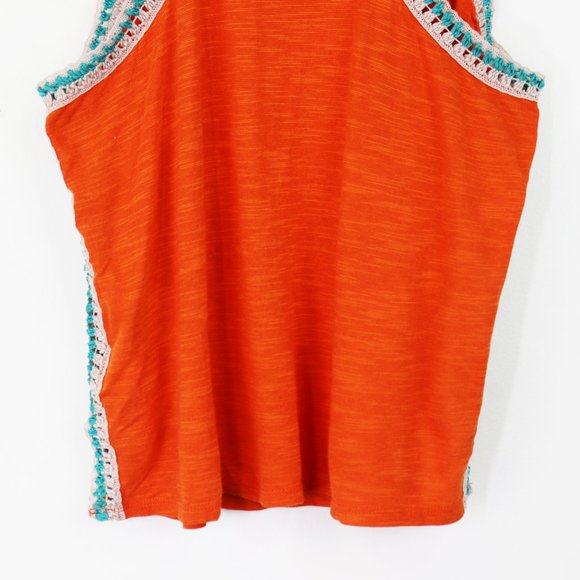 NWT Free People Bora Bora Crochet Racerback Tank Top Bird of Paradise Orange M - Picture 9 of 9